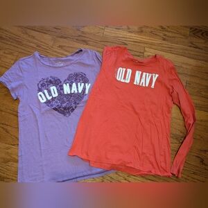 Old Navy - large - Y2K graphic tees - long sleeve & short sleeve - red & purple